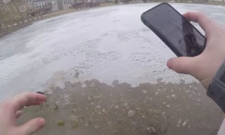 NFL Lineman Goes Through the Ice While Ice Fishing