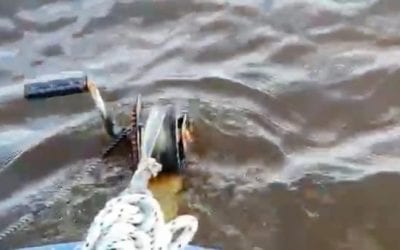 This Boater Just Realized His Boat Trailer is Still Attached