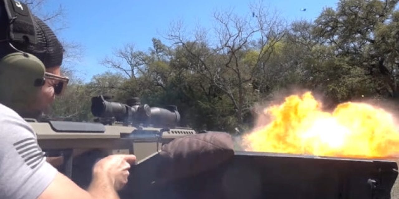 Demolition Ranch Shoots Cans of WD-40 With a .50 Cal