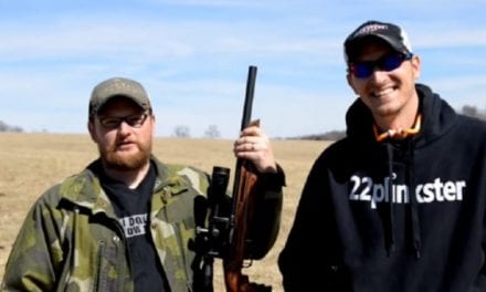 Man Tests the Long-Range Accuracy of a .22 Rifle