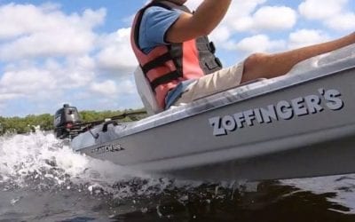 Man Installs a 5HP Outboard Motor on a Kayak