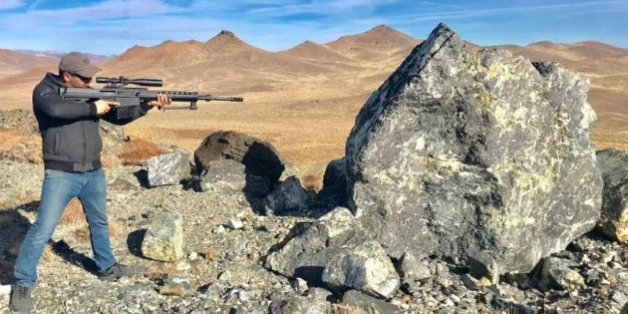 Man Shoots Giant Rock With .50 Cal Rifle