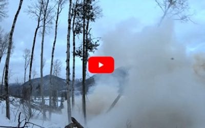 Canadian Rednecks Chop Down Tree with Large Tannerite Explosion