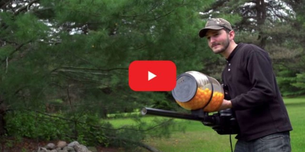 Guy Handcrafts a Cheese Puff Machine Gun