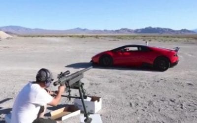 Guy Shoots a 20mm Through the Window of His Lamborghini