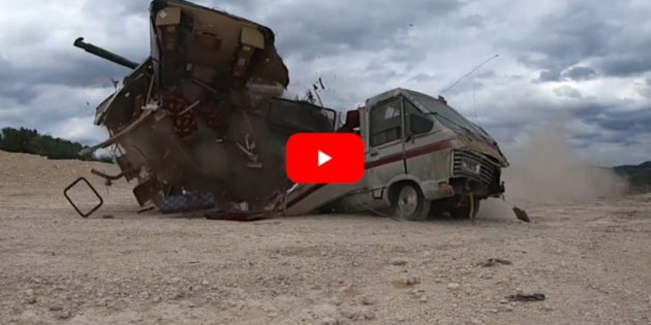 40-Ton Leopard Tank Busts Through an RV Like Nothing