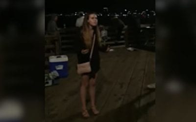 Animal Rights Activist Gets into Heated Argument with Anglers on a Pier