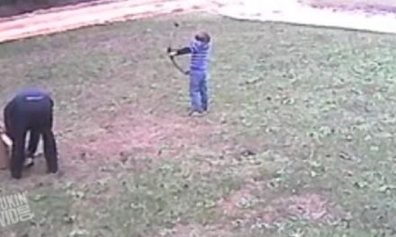Archery Lesson Goes Wrong When Kid Takes Aim at His Dad