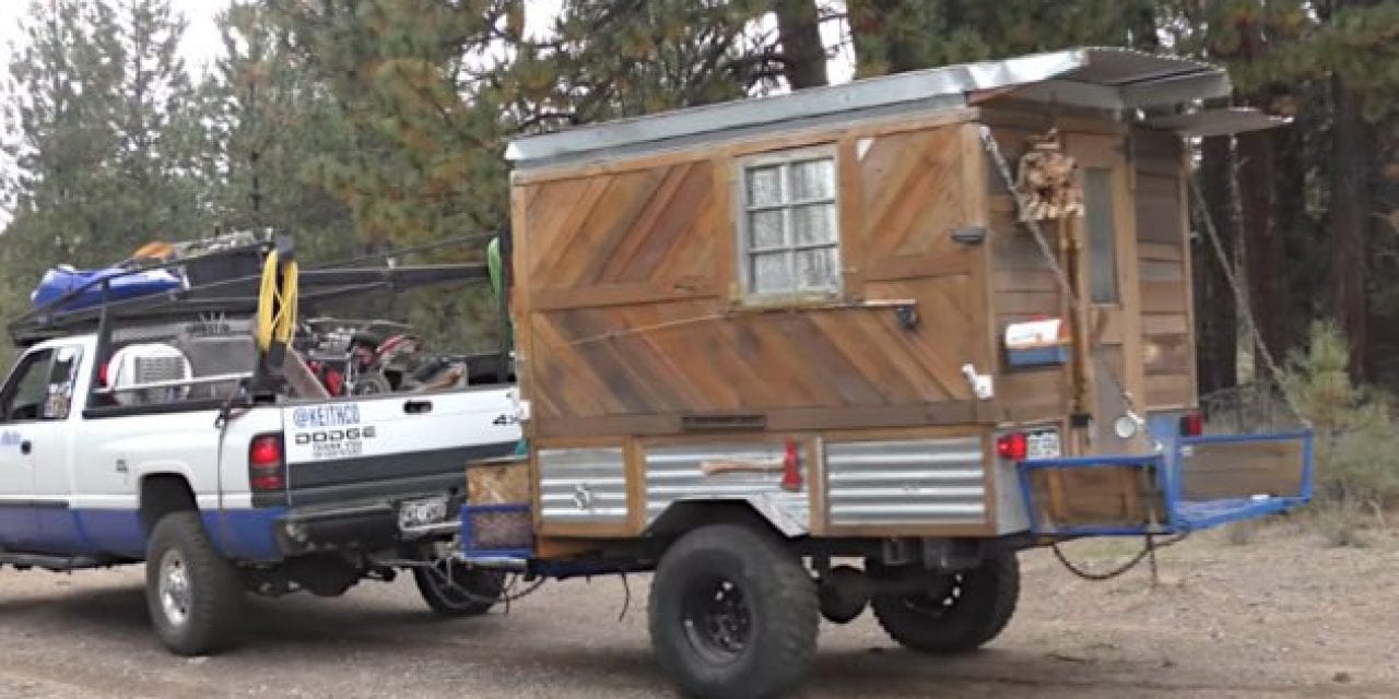 Construction Worker Lives Off-Grid in Tiny Homemade Camper for Four Years Rent Free