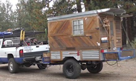 Construction Worker Lives Off-Grid in Tiny Homemade Camper for Four Years Rent Free