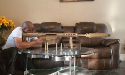 Man Shoots .50 Cal in His Living Room on a Glass Table