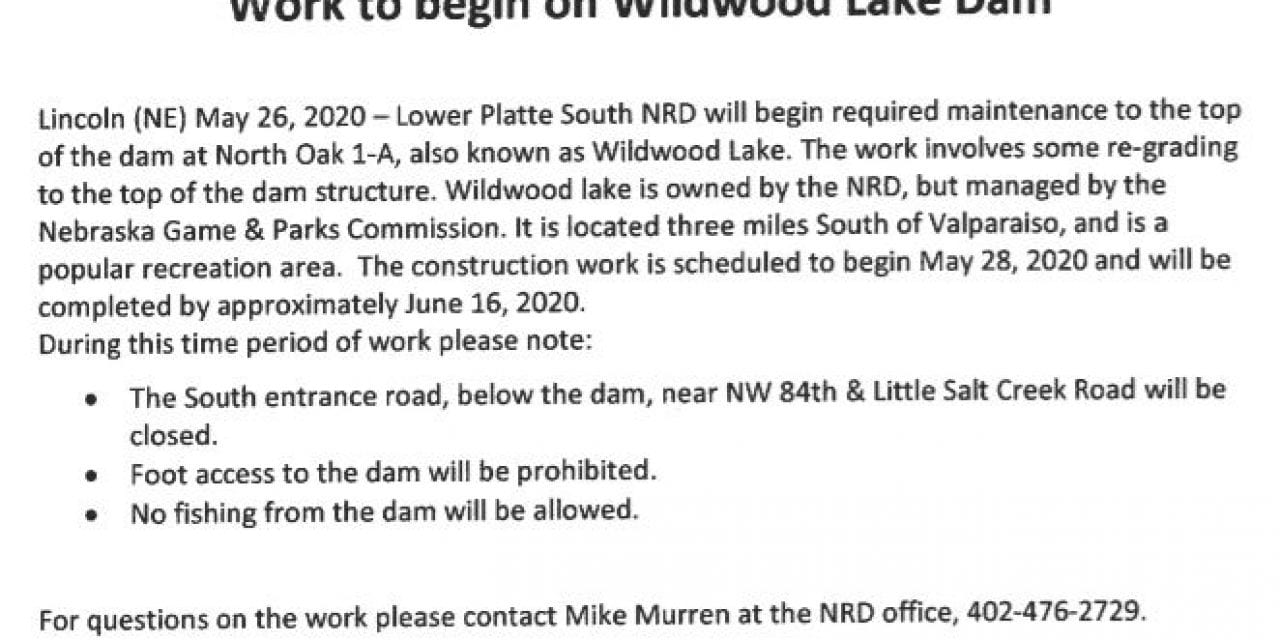 Wildwood Dam Work