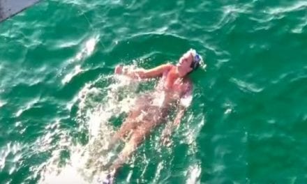Woman Interrupts Fishermen By Swimming Carelessly Around Pier