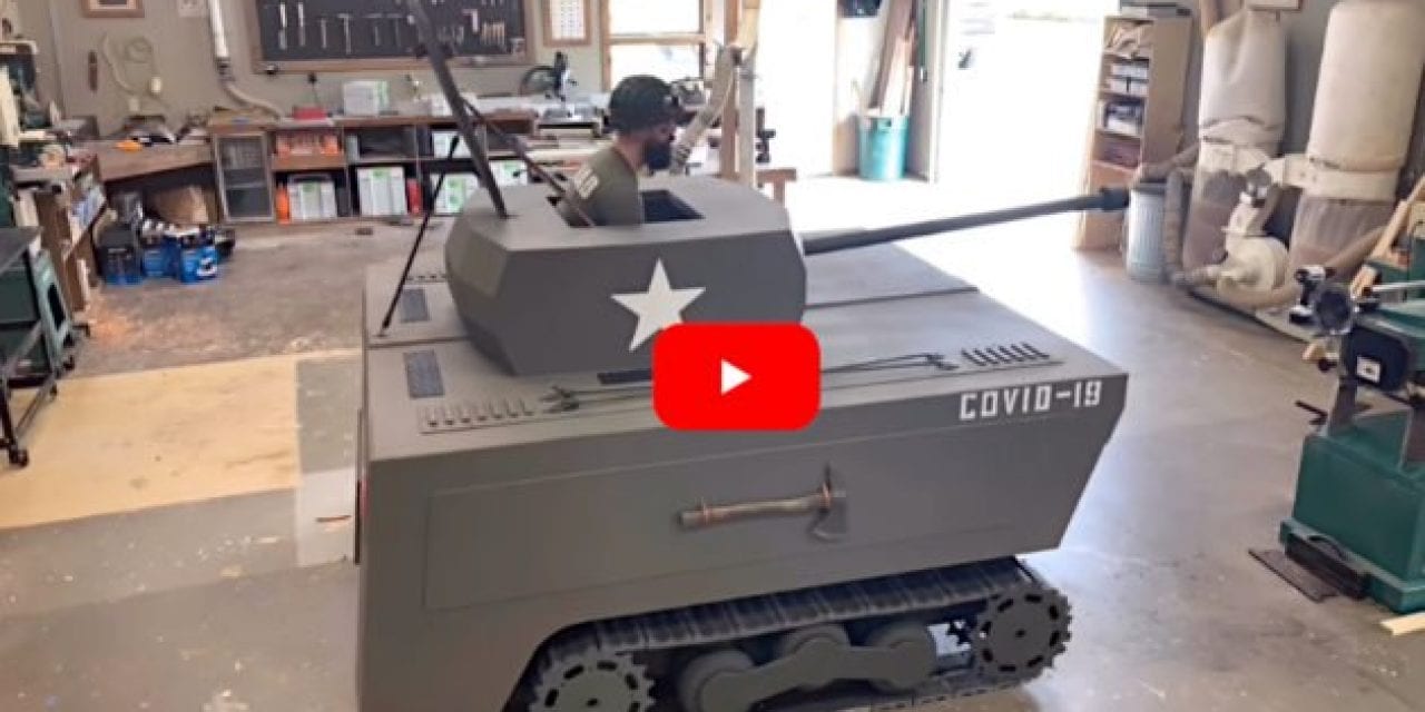 Bored Woodworker Transforms Lawnmower into a Tank in His Garage