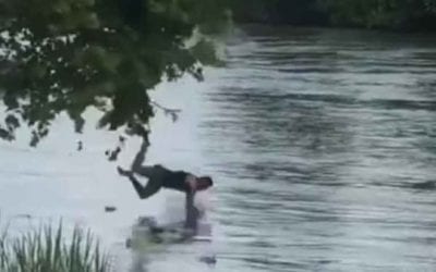 Fisherman Falls From Tree During Lure Retrieval