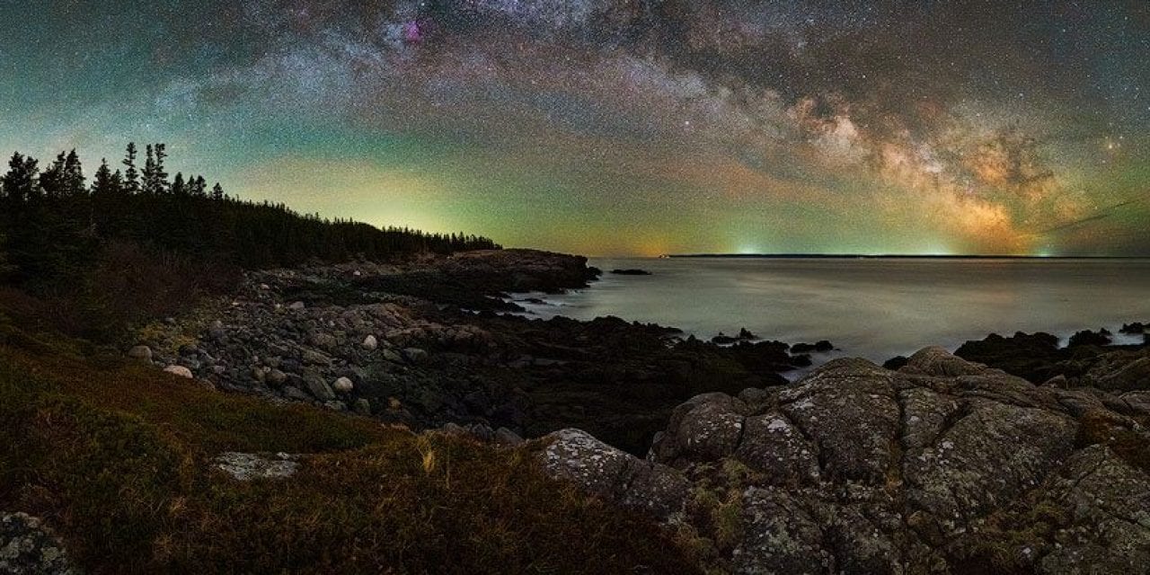 Milky Way Panorama On The Coast Of Maine