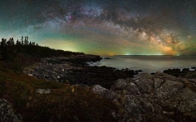 Milky Way Panorama On The Coast Of Maine
