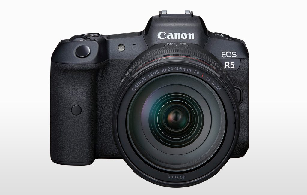 image of the front of the Canon EOS R5
