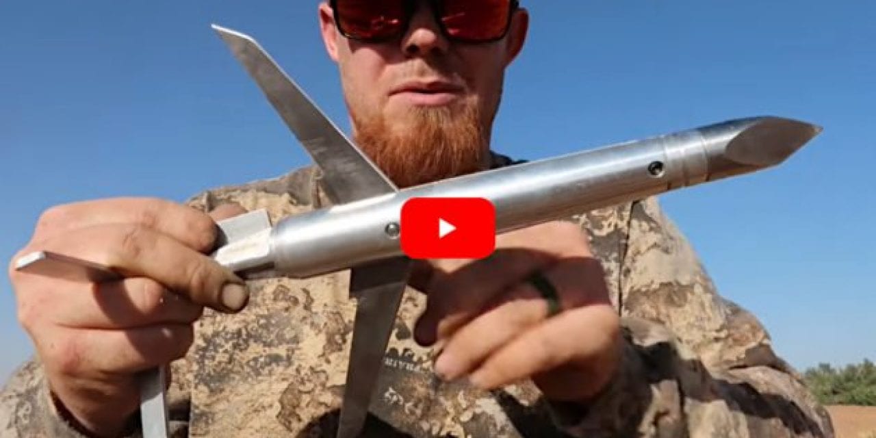 Homemade 8-Inch Expandable Broadhead is Devastating on Feral Hogs from a 40mm Cannon