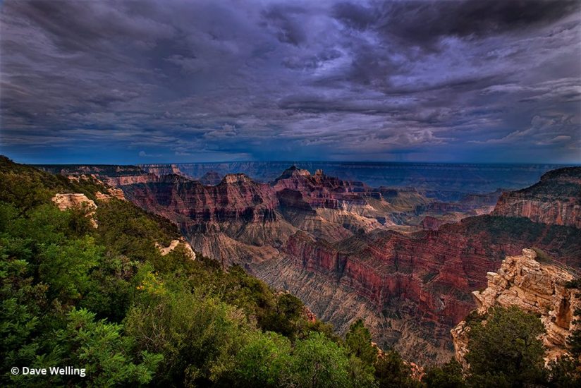 Monsoon photo of a storm forming over Grand Canyon.