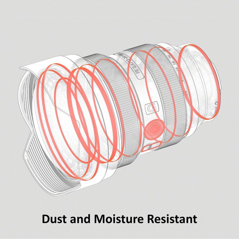 diagram of the FE 12-24mm F2.8 GM's weather sealing