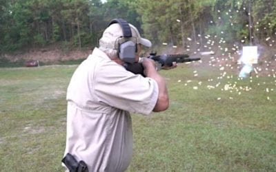 Jerry Miculek Gives a Speed Shooting Demonstration with Incendiary Shotgun Shells