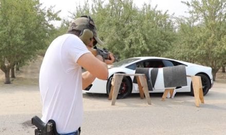 The Door of a Lamborghini Makes for Makes for One Seriously Expensive Shooting Target