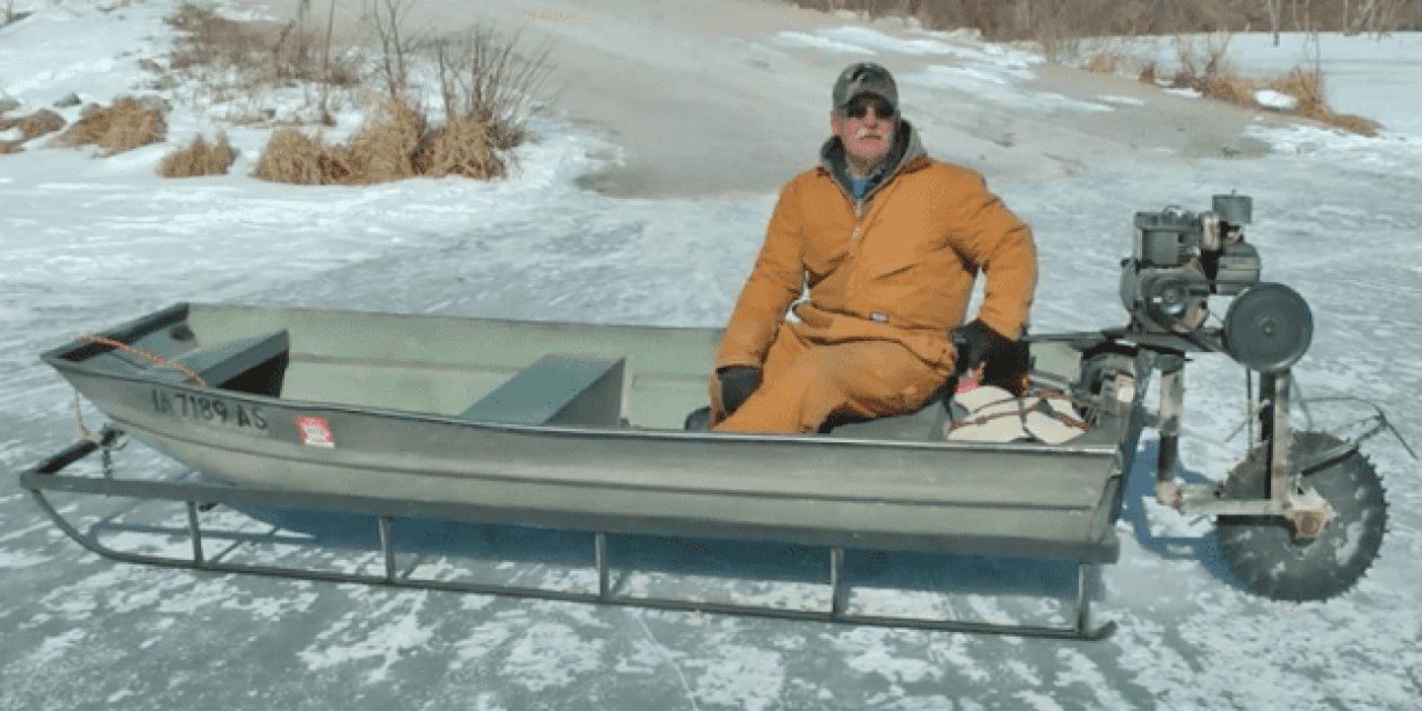 The Saw-Blade-Driven Ice Sled Machine is the Greatest DIY Project for the Winter