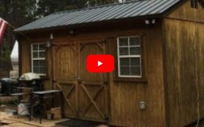 12×16 Shed Converted into the Perfect Off-Grid Hunting Cabin