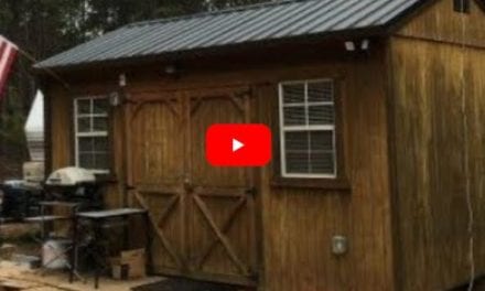 12×16 Shed Converted into the Perfect Off-Grid Hunting Cabin