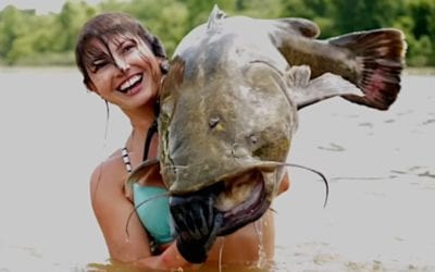 Hannah Barron Noodles Up 40-Pound Flathead and 60-Pound Blue Catfish in the Same Day