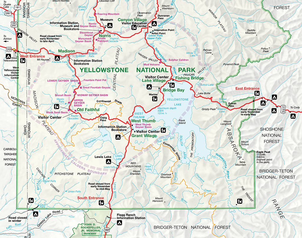 Image of a national parks safety map from Yellowstone.