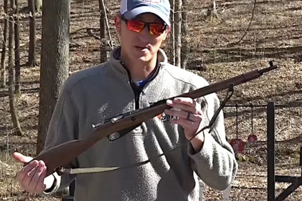 Man Tries Out Tiny Mosin Nagant Replica Chambered in .22 LR