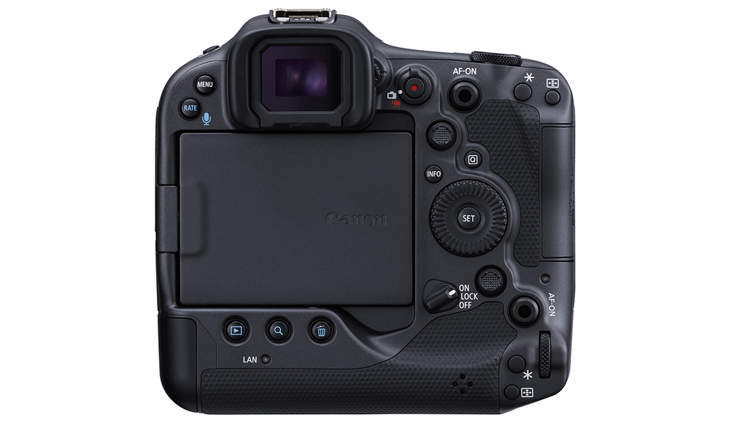 Back view of the Canon EOS R3