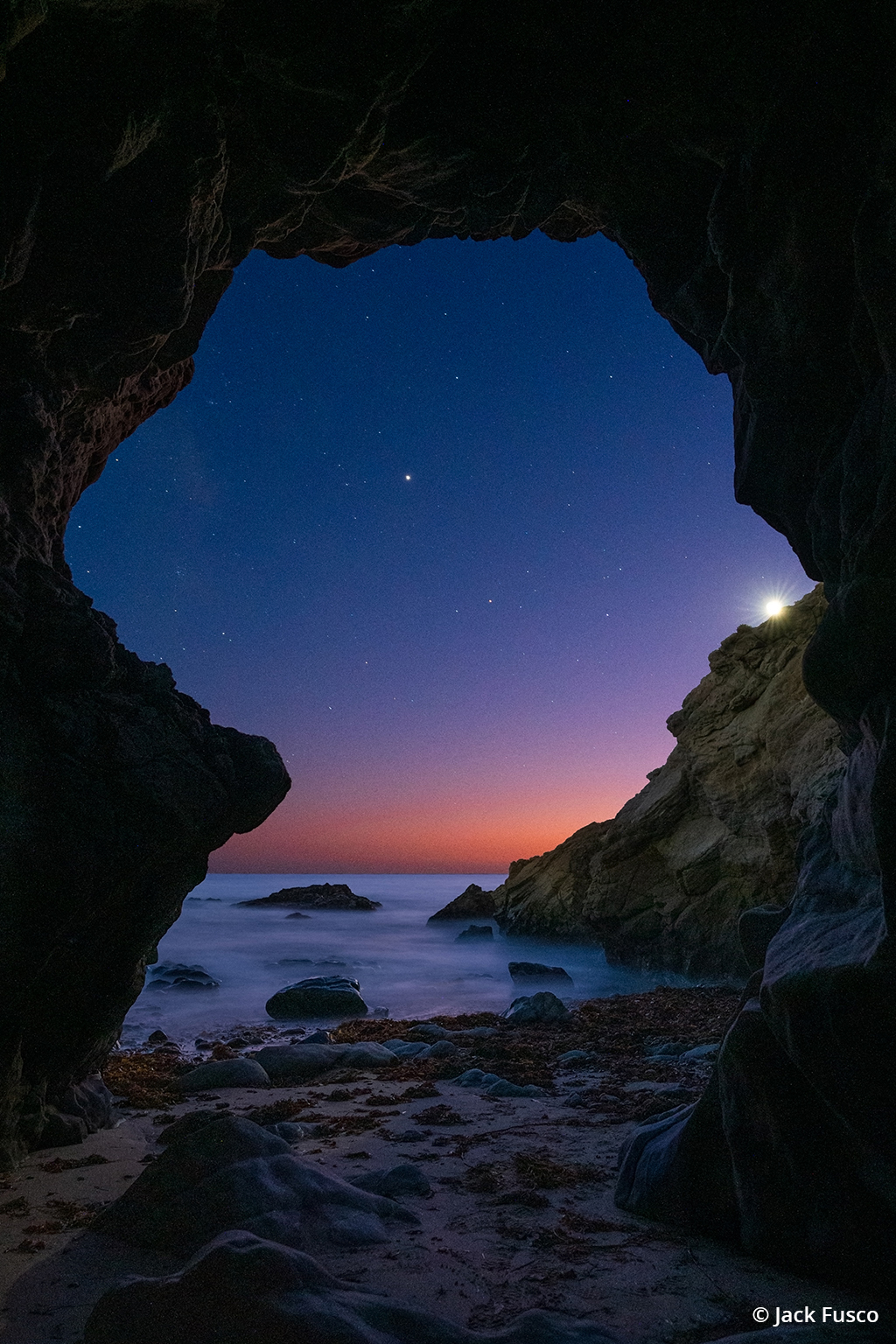 Image illustrating astrophotography at twilight.