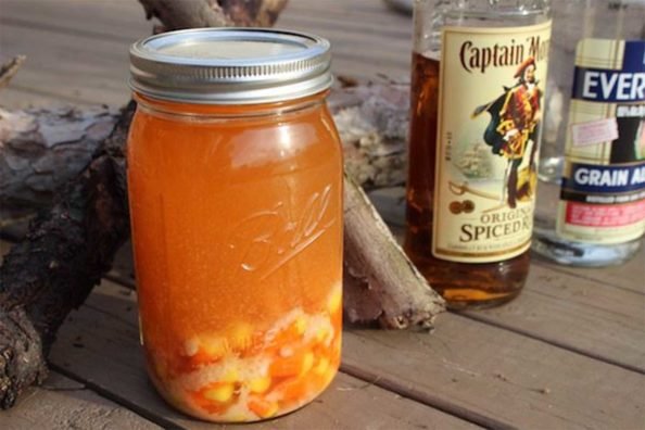 Candy Corn Moonshine Recipe with Rum and Everclear