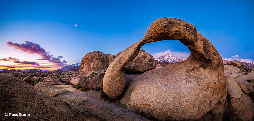 Image of a rock arch in the Alabama Hills National Scenic Area.