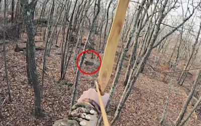 Archer Heart Shots Buck With Handmade Bow and Stone Broadhead