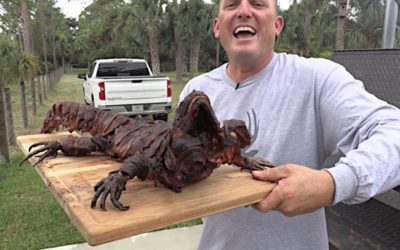Bacon Wrapped Iguana Makes For a Rather Interesting Meal
