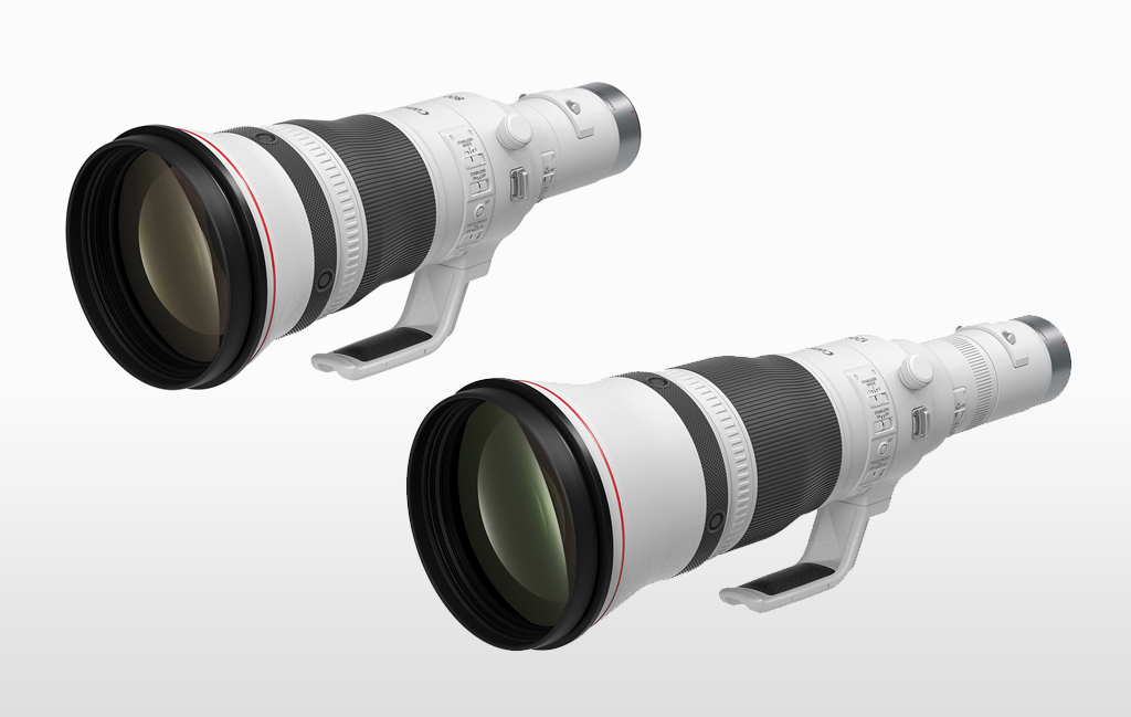 Image of the Canon RF800mm and RF1200mm lenses.
