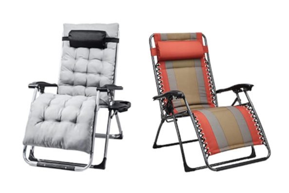 Two camping lounge chairs.