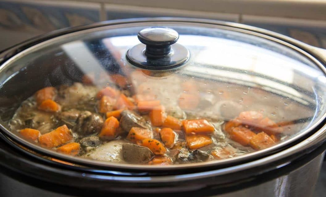 Slow Cooker Rabbit Stew with Peas and Mushrooms is Easy and Delicious