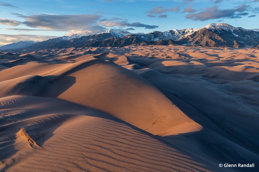 Image of the Sangre de Cristo Range at sunset.