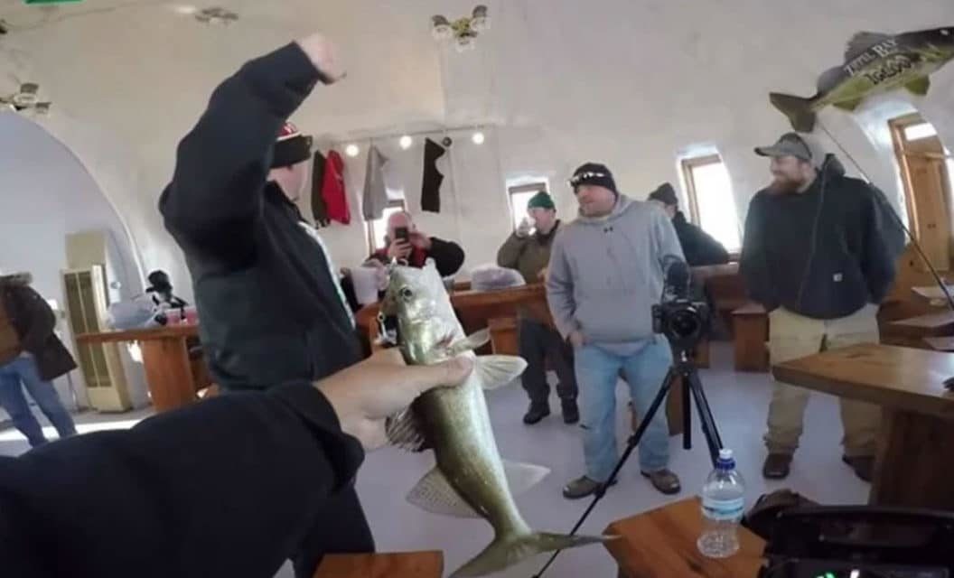 Angler Visits Ice Fishing Bar in Minnesota
