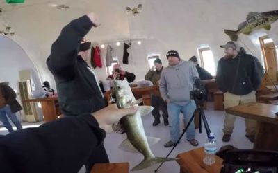 Angler Visits Ice Fishing Bar in Minnesota