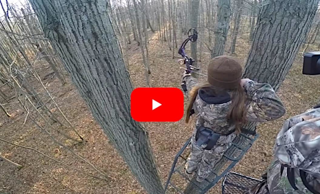 Little Girl Smokes Her First Buck Ever Using a Tiny Compound Bow