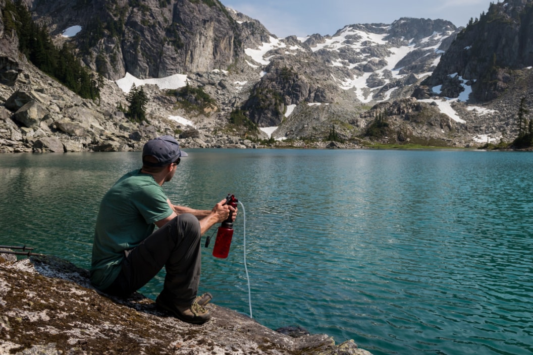 Filtering water in the mountains