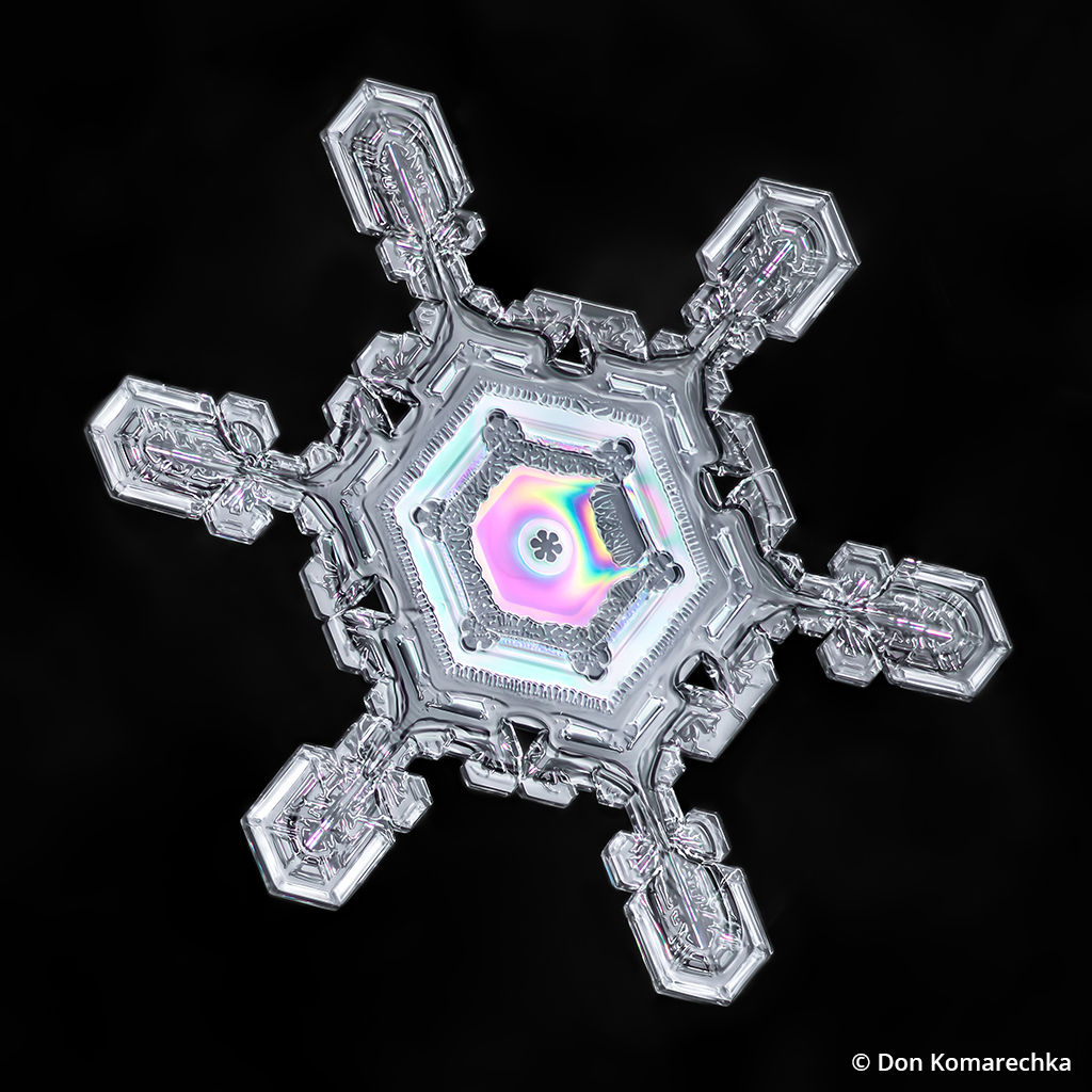 Macro photo of a snowflake