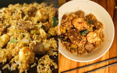 Field to Table: Hibachi-Style Garlic Venison Steak and Shrimp with Fried Rice