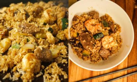 Field to Table: Hibachi-Style Garlic Venison Steak and Shrimp with Fried Rice